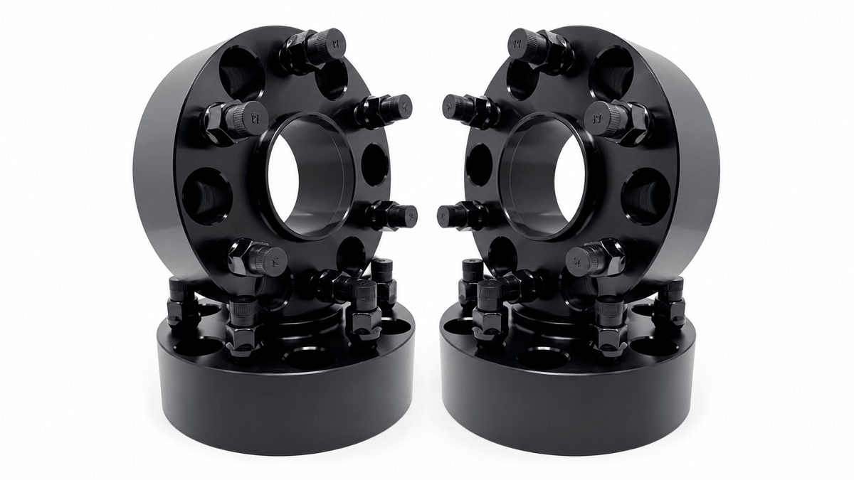 4x 6x5.5 to 6x135 Chevy To Ford Hub Centric Wheel Adapters | 2" Inch Thick (50mm) | 14x1.5 Studs & Lug Nuts | 78.1mm Center Bore & 87.1mm Wheel Centering Lip | Forged 6061 T-6 Aerospace Grade Hard Anodized Aluminum - SET Group USA
