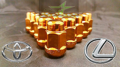 24 ORANGE LUG NUTS 12X1.5 | FITS- TOYOTA, LEXUS, SCION, AFTERMARKET WHEELS LUGS - Set Group USA - 1