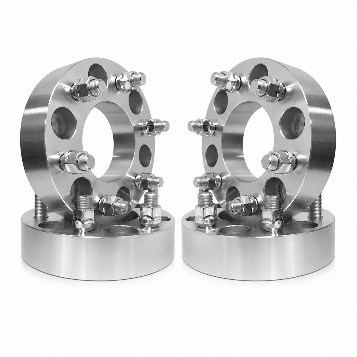 4x 6x4.5 Wheel Spacers | 1.5" Inch (38mm) | 12x1.25 Studs & Lug Nuts | 66.1mm Center Bore | Forged 6061 T-6 Aerospace Grade Hard Anodized Aluminum - SET Group USA