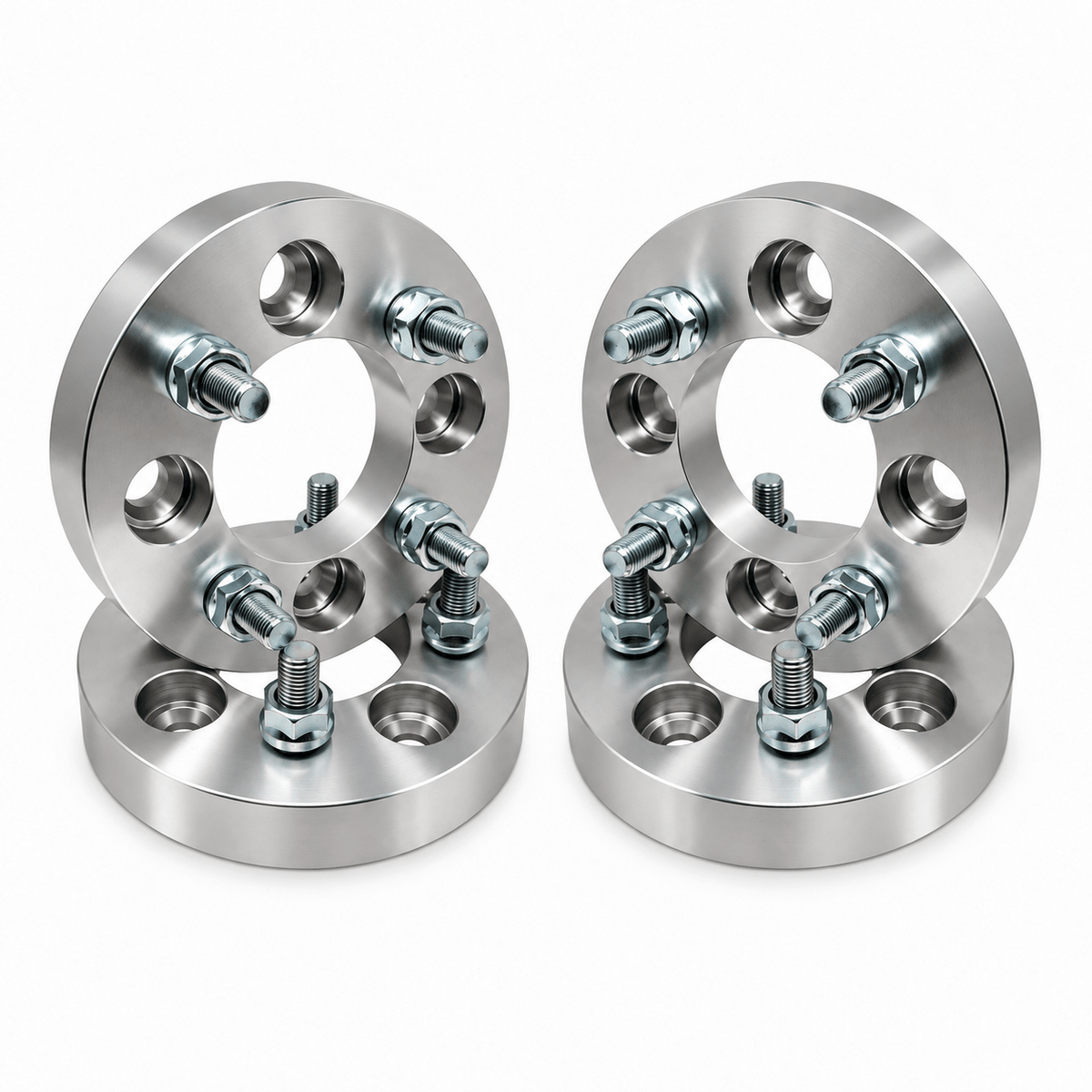 4x 4x4.5 Wheel Spacers | 1.5" Inch (38mm) | 12x1.5 Studs & Lug Nuts | 71mm Center Bore | Forged 6061 T-6 Aerospace Grade Hard Anodized Aluminum - SET Group USA