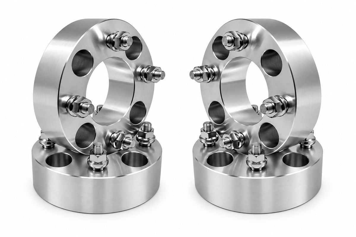 4x 4x110 Wheel Spacers | 2" Inch (50mm) | 12x1.25 Studs & Lug Nuts | 68mm Center Bore | Forged 6061 T-6 Aerospace Grade Hard Anodized Aluminum - SET Group USA