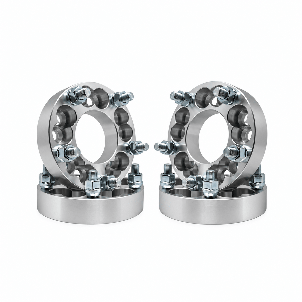 4x 5x4.75 Or 5x5 to 5x4.75 Wheel Adapters | 1.5" Inch Thick (38mm) | Dual Drilled Universal Fit 5x4.75 Or 5x5 Vehicles | 12x1.5 Studs & Lug Nuts | 78.1mm Center Bore | Forged 6061 T-6 Aerospace Grade Hard Anodized Aluminum - SET Group USA