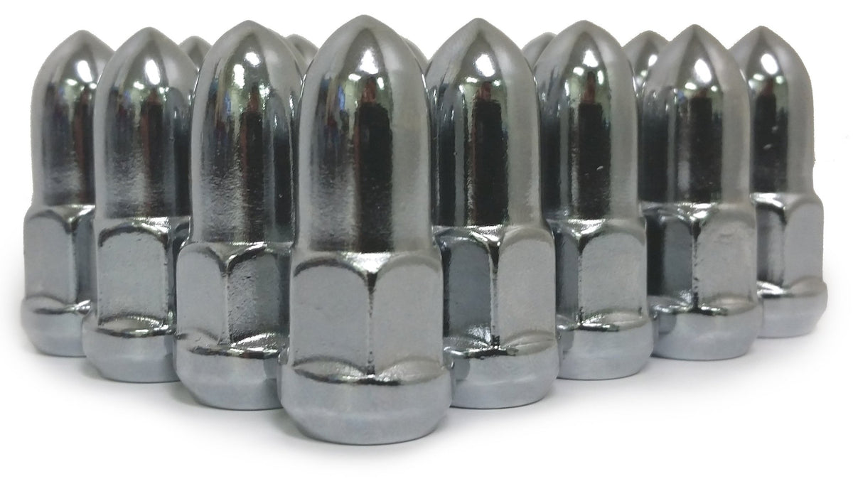 20x BULLET LUG NUTS CHROME BULGE ACORN | 1/2-20 | CLOSED END | 5x4.5 | 5x114.3 - SET Group USA