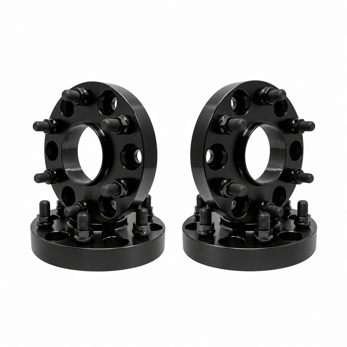 4x 6x4.5 Hub Centric Wheel Spacers | 1.25" Inch (32mm) | 12x1.25 Studs & Lug Nuts | 66.1mm Center Bore & Wheel Centering Lip | Forged 6061 T-6 Aerospace Grade Hard Anodized Aluminum - SET Group USA
