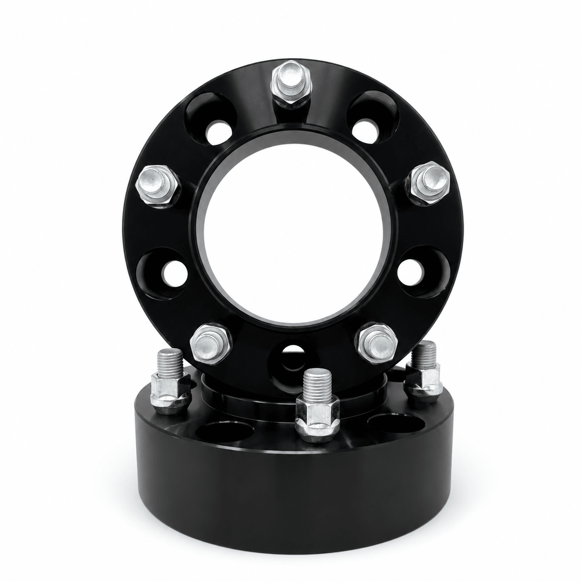 2x 5x150 Hub Centric Wheel Spacers | 2" Inch (50mm) | 14x1.5 Studs & Lug Nuts | 110mm Center Bore & Wheel Centering Lip | Forged 6061 T-6 Aerospace Grade Hard Anodized Aluminum - SET Group USA