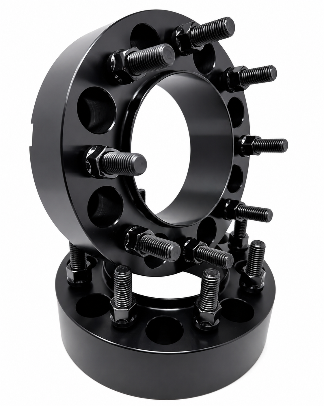 8x170 Hub Centric Wheel Spacers | 2" Inch (50mm) | 2 Piece Set | 14x1.5 Studs & Lug Nuts | 125mm Center Bore & Wheel Centering Lip | Forged 6061 T-6 Aerospace Grade Hard Anodized Aluminum