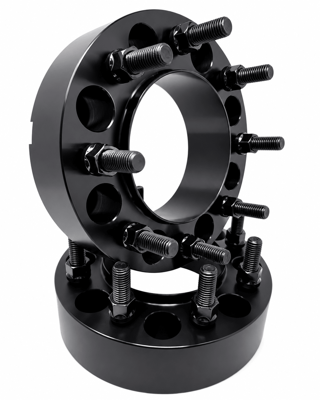 2x 8x170 Hub Centric Wheel Spacers | 2.5" Inch (63mm) | 14x1.5 Studs & Lug Nuts | 125mm Center Bore & Wheel Centering Lip | Forged 6061 T-6 Aerospace Grade Hard Anodized Aluminum - SET Group USA