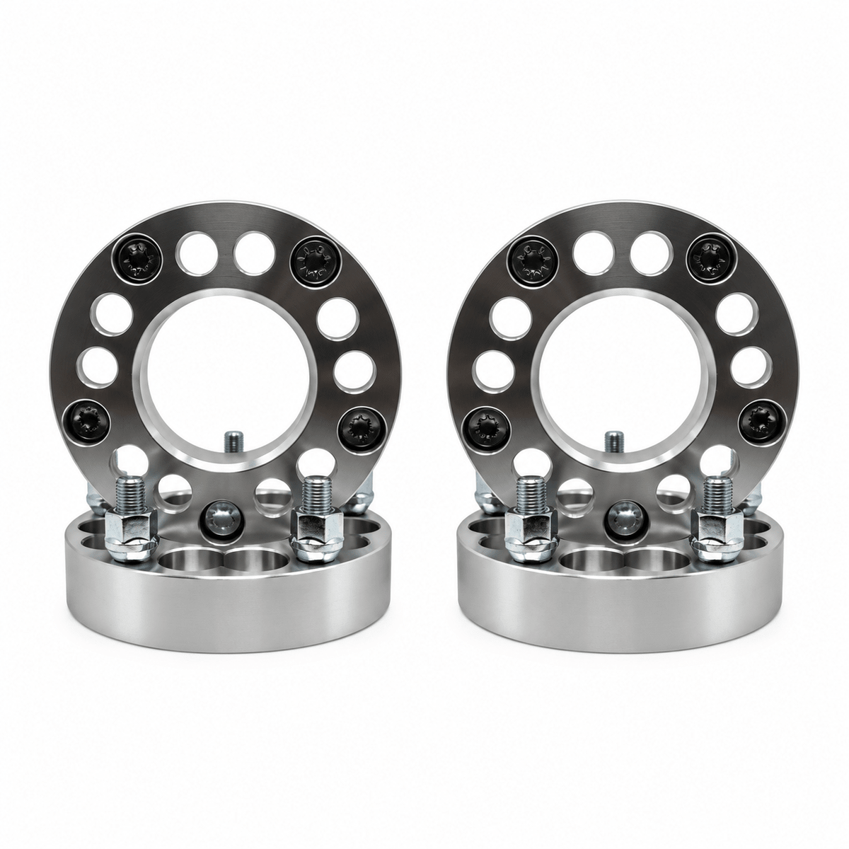 4x 5x5 Or 5x5.5 to 5x5.5 Wheel Adapters | 1.5" Inch Thick (38mm) | Dual Drilled Universal Fit 5x5 Or 5x5.5 Vehicles | 12x1.5 Studs & Lug Nuts | 87.1mm Center Bore | Forged 6061 T-6 Aerospace Grade Hard Anodized Aluminum - SET Group USA