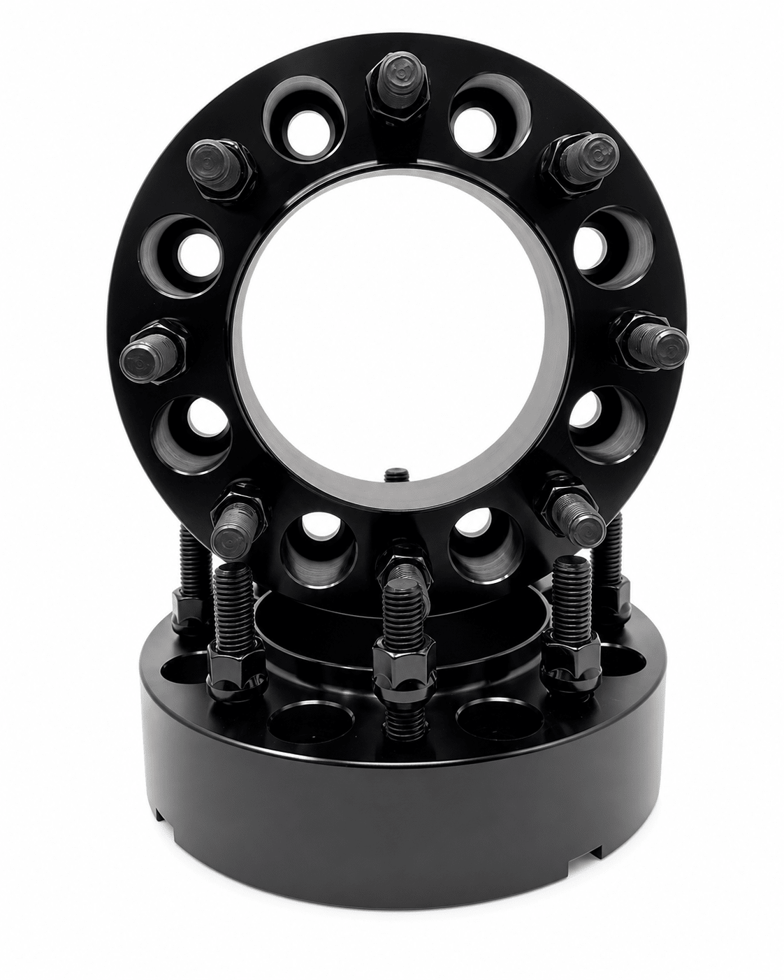 4x 8x6.5 to 8x180 Hub Centric Wheel Adapters | 2" Inch Thick (50mm) | Chevy GMC 2500 3500 Dodge Ram 2500 3500 | 14x1.5 Studs & Lug Nuts | 125mm Center Bore & Wheel Centering Lip | Forged 6061 T-6 Aerospace Grade Hard Anodized Aluminum - SET Group USA