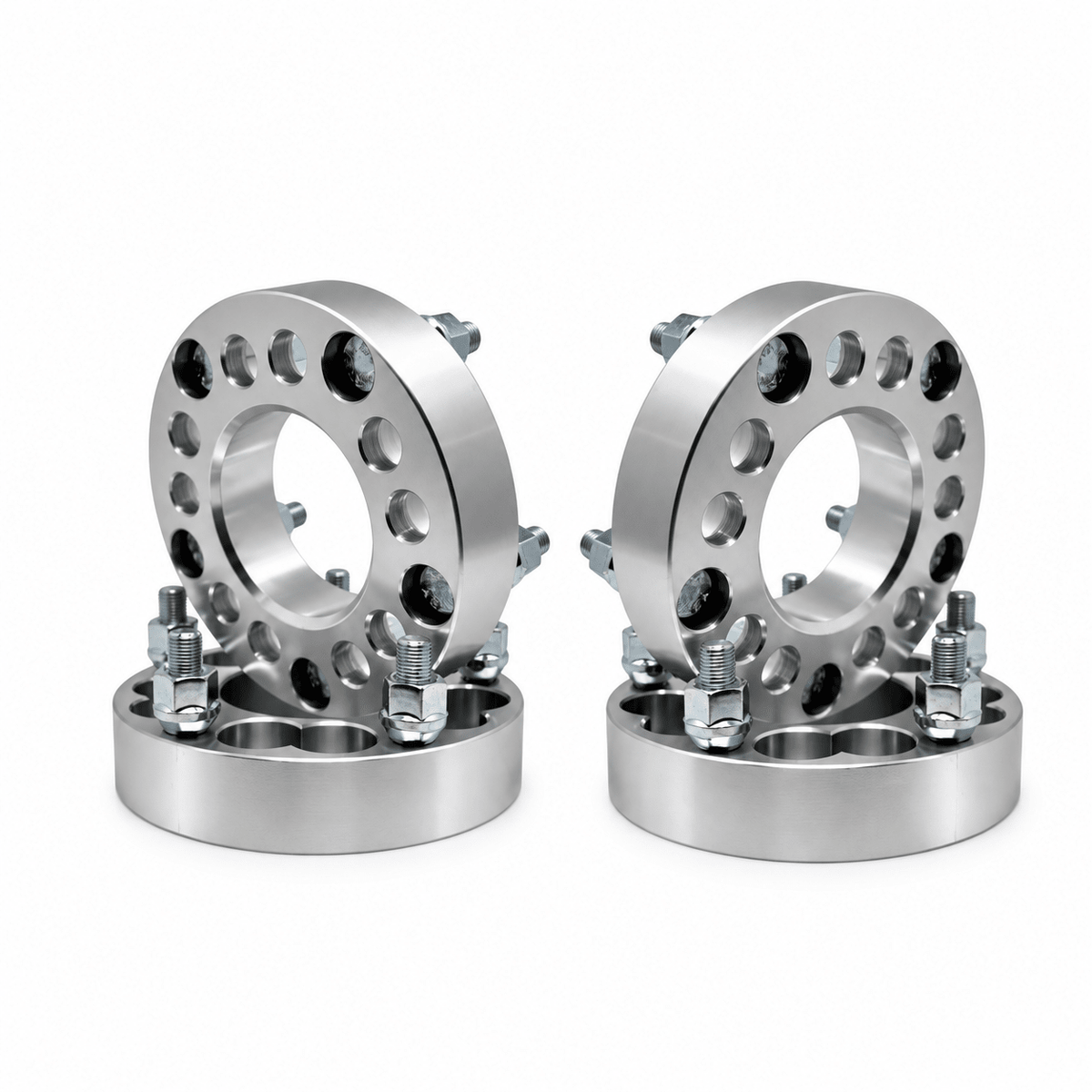 4x 5x4.5 Or 5x4.75 to 5x5.5 Wheel Adapters | 1.25" Inch Thick (32mm) | Dual Drilled Universal Fit 5x4.5 Or 5x4.75 Vehicles | 12x1.5 Studs & Lug Nuts | 74mm Center Bore | Forged 6061 T-6 Aerospace Grade Hard Anodized Aluminum - SET Group USA
