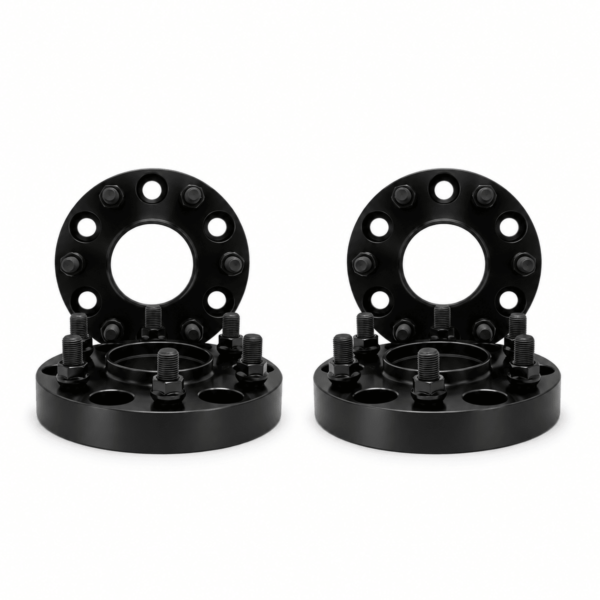 4x 6x4.5 Hub Centric Wheel Spacers | 1.25" Inch (32mm) | 12x1.25 Studs & Lug Nuts | 66.1mm Center Bore & Wheel Centering Lip | Forged 6061 T-6 Aerospace Grade Hard Anodized Aluminum - SET Group USA