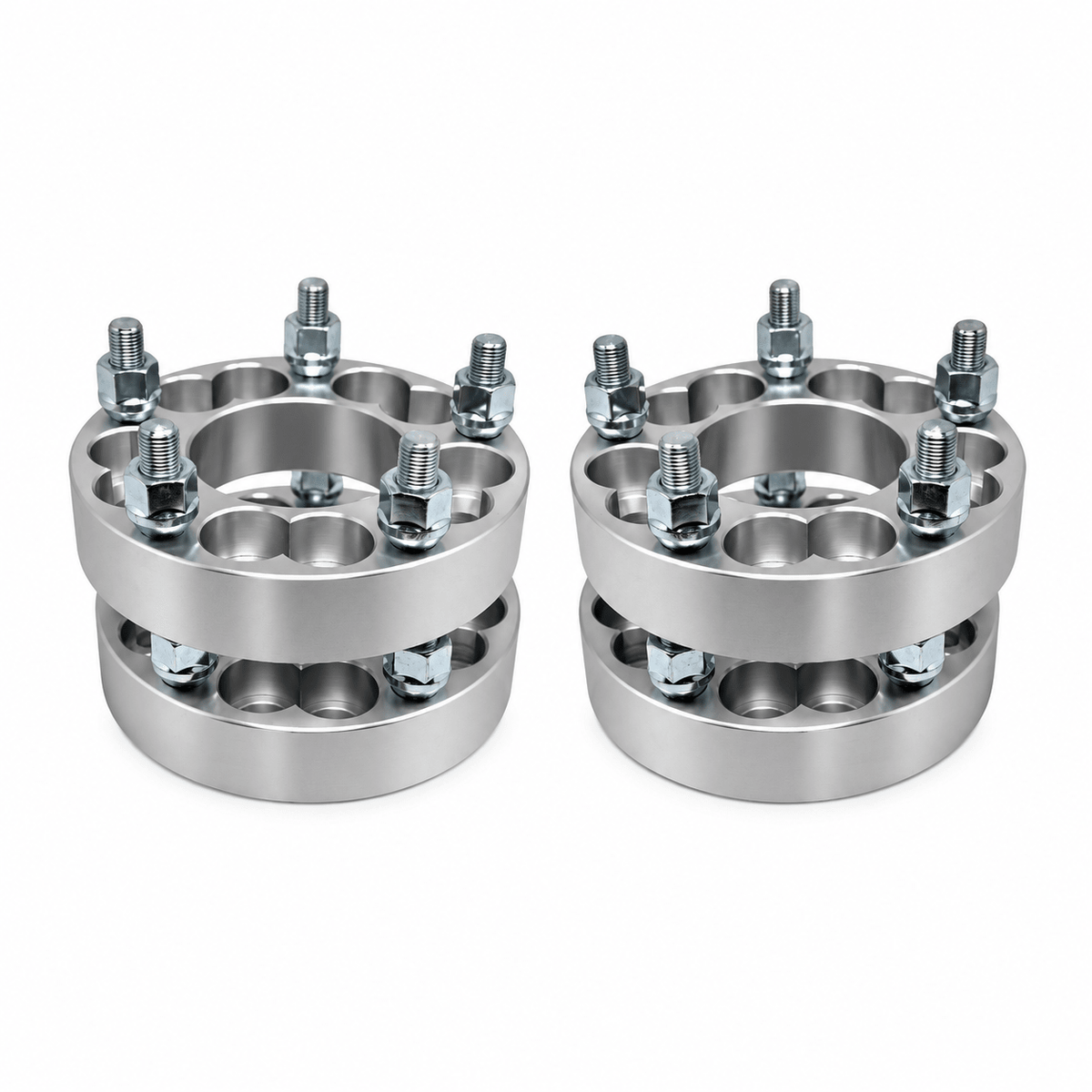 4x 5x135 Or 5x5 to 5x5.5 Wheel Adapters | 1.5" Inch Thick (38mm) | 14x1.5 Studs & Lug Nuts | 87.1mm Center Bore | Forged 6061 T-6 Aerospace Grade Hard Anodized Aluminum - SET Group USA
