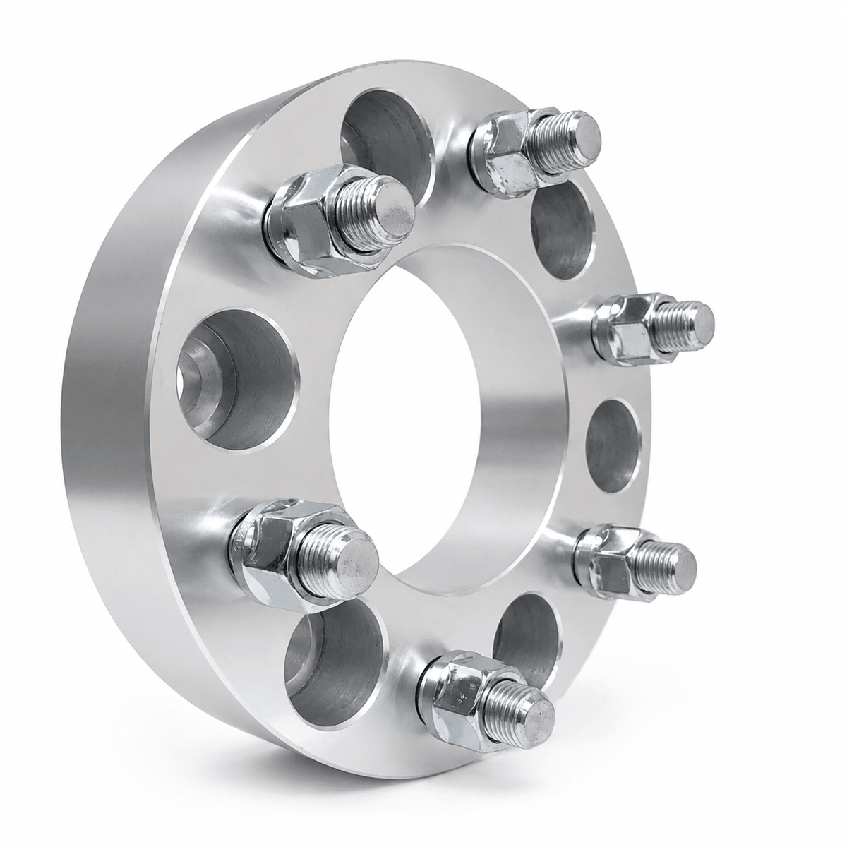 4x 6x4.5 Wheel Spacers | 1.5" Inch (38mm) | 12x1.25 Studs & Lug Nuts | 66.1mm Center Bore | Forged 6061 T-6 Aerospace Grade Hard Anodized Aluminum - SET Group USA