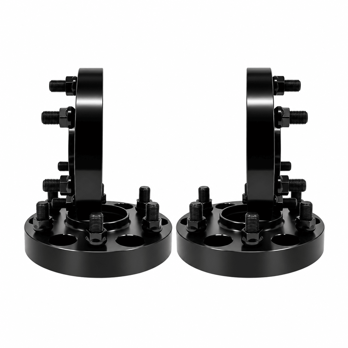 4x 6x4.5 Hub Centric Wheel Spacers | 1.25" Inch (32mm) | 12x1.25 Studs & Lug Nuts | 66.1mm Center Bore & Wheel Centering Lip | Forged 6061 T-6 Aerospace Grade Hard Anodized Aluminum - SET Group USA