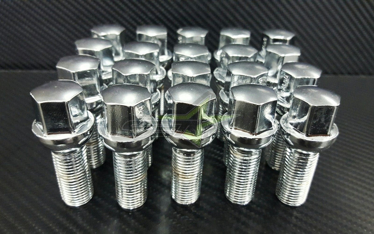 20 PORSCHE 911 996 997 986 987 BOXSTER CHROME STEEL LUG NUTS BOLTS - Set Group USA - 1