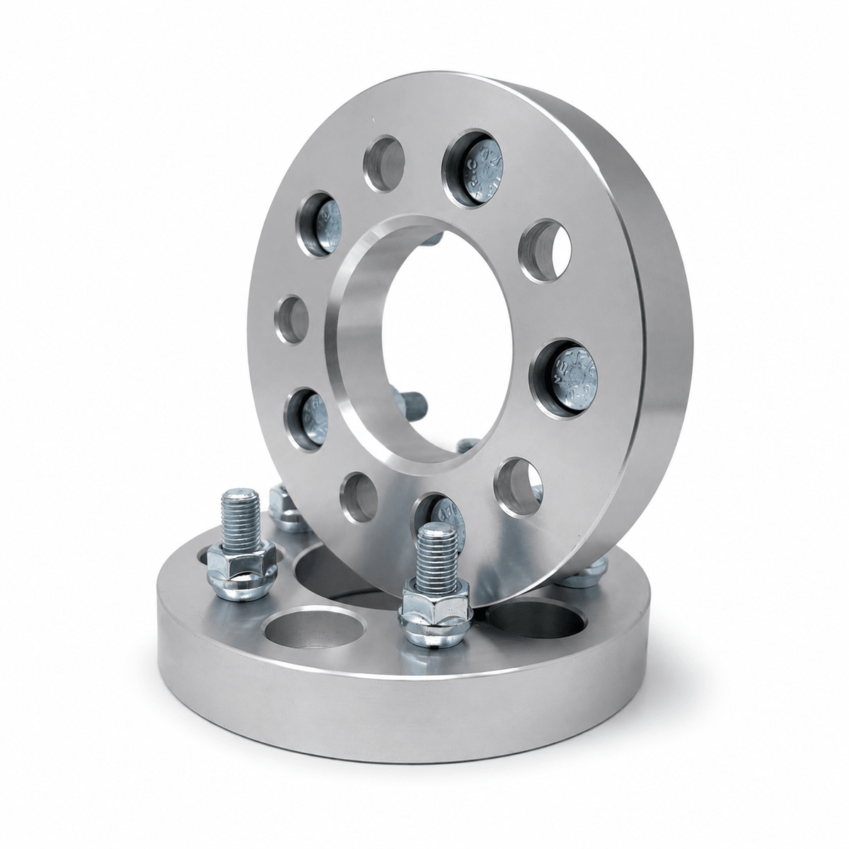 2x 5x5 Universal Fit 5x5 Or 5x127 Vehicles Wheel Spacers | 1.5" Inch (38mm) | 1/2-20 Studs & Lug Nuts | 78.1mm Center Bore | Forged 6061 T-6 Aerospace Grade Hard Anodized Aluminum - SET Group USA