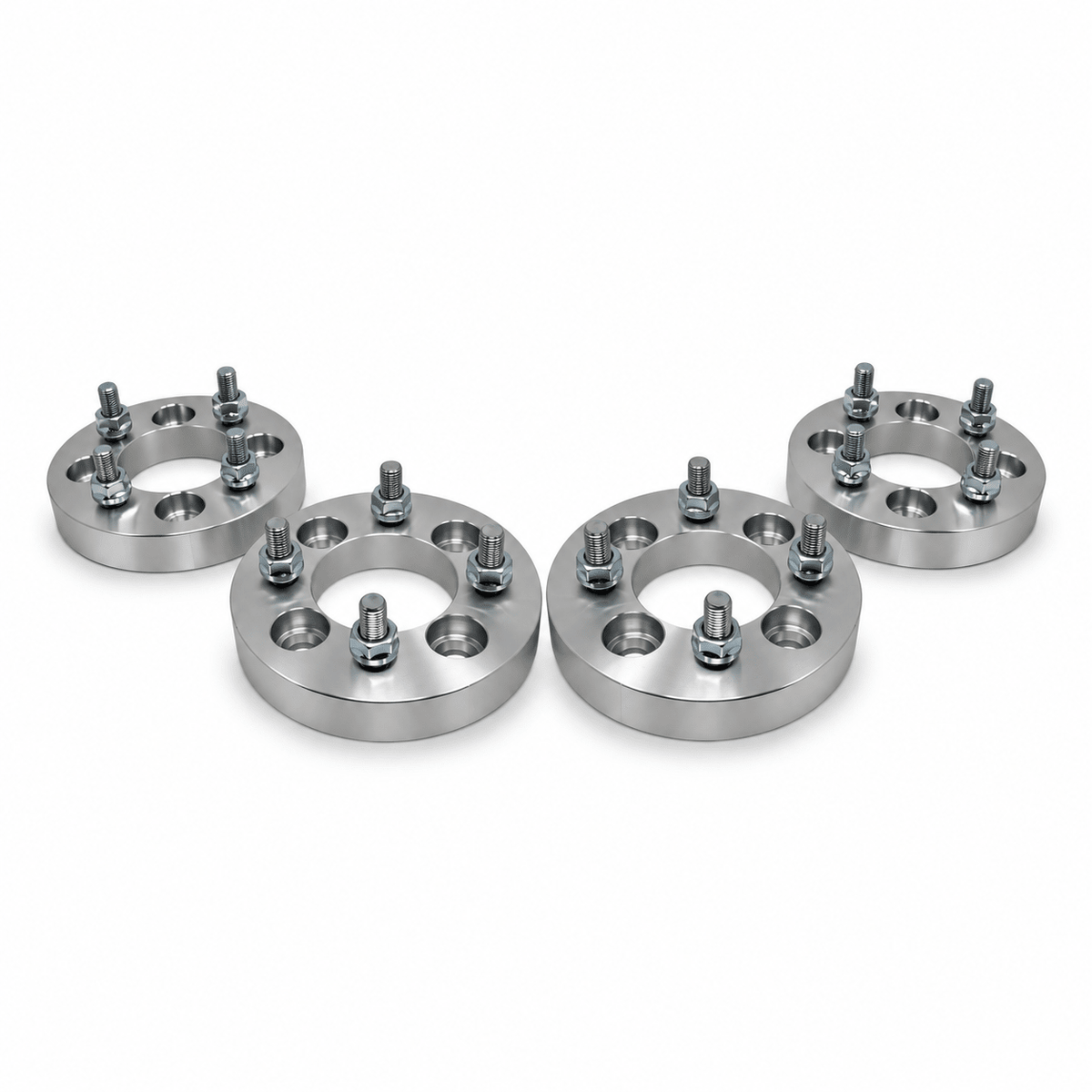 4x 4x4.5 Wheel Spacers | 1.5" Inch (38mm) | 12x1.5 Studs & Lug Nuts | 71mm Center Bore | Forged 6061 T-6 Aerospace Grade Hard Anodized Aluminum - SET Group USA