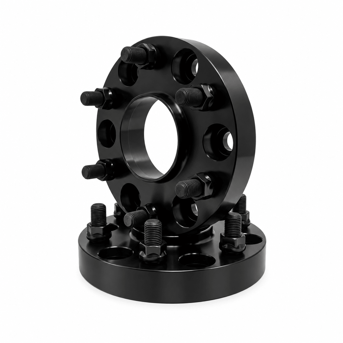 4x 6x4.5 Hub Centric Wheel Spacers | 1.25" Inch (32mm) | 12x1.25 Studs & Lug Nuts | 66.1mm Center Bore & Wheel Centering Lip | Forged 6061 T-6 Aerospace Grade Hard Anodized Aluminum - SET Group USA