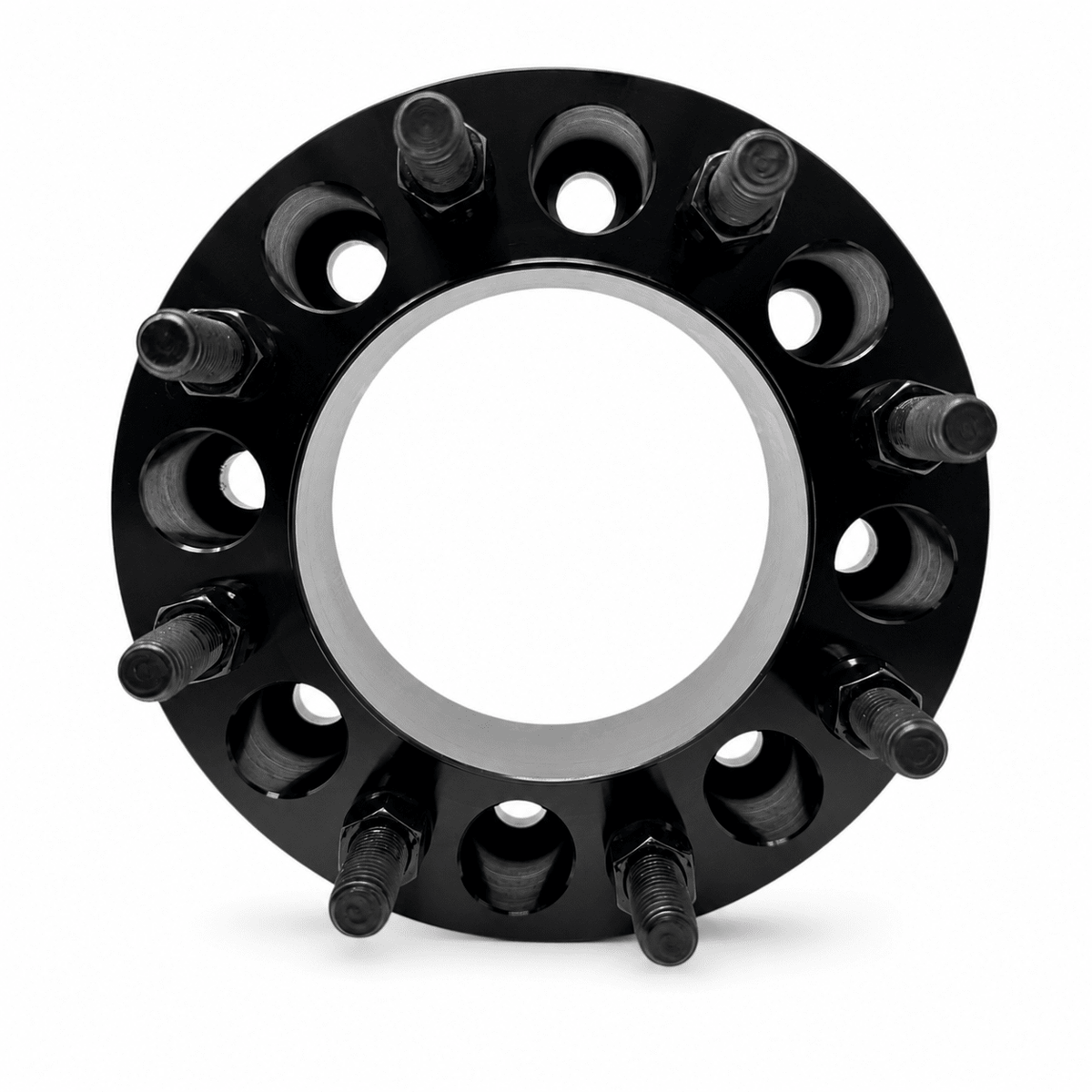 4x Hub & Wheel Centric Spacers 8x170 Ford F-250 F-350 Super Duty & Excursion 1999–2002 Non-Dually, 2" (50mm), M14x2.0 Studs & Nuts, 124.9mm Bore & Lip, Forged 6061-T6 Anodized Aluminum, 32x Free Black or Chrome Spline Spike Lug Nuts - SET Group USA