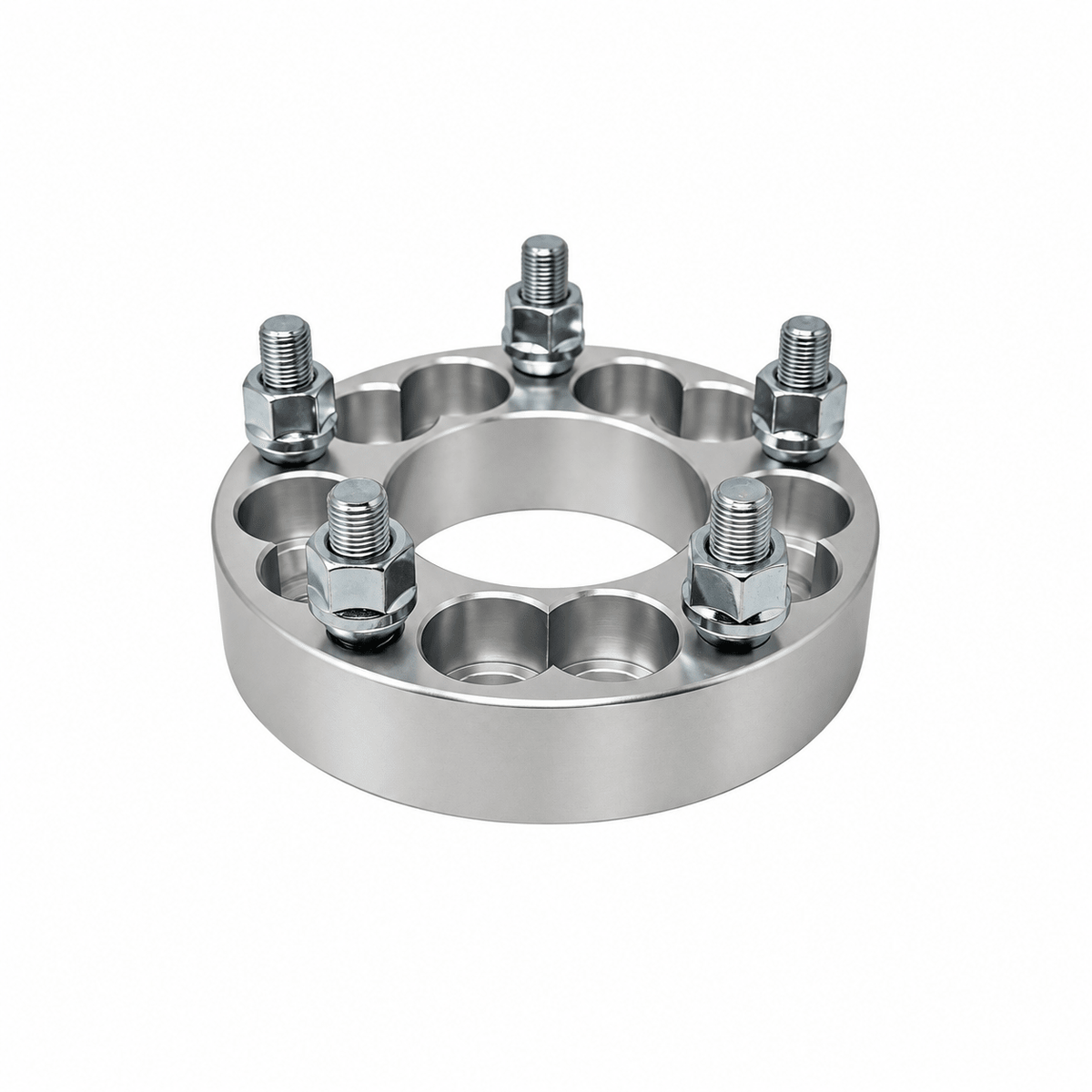 4x 5x4.5 Or 5x4.75 to 5x5.5 Wheel Adapters | 1.25" Inch Thick (32mm) | Dual Drilled Universal Fit 5x4.5 Or 5x4.75 Vehicles | 12x1.5 Studs & Lug Nuts | 74mm Center Bore | Forged 6061 T-6 Aerospace Grade Hard Anodized Aluminum - SET Group USA