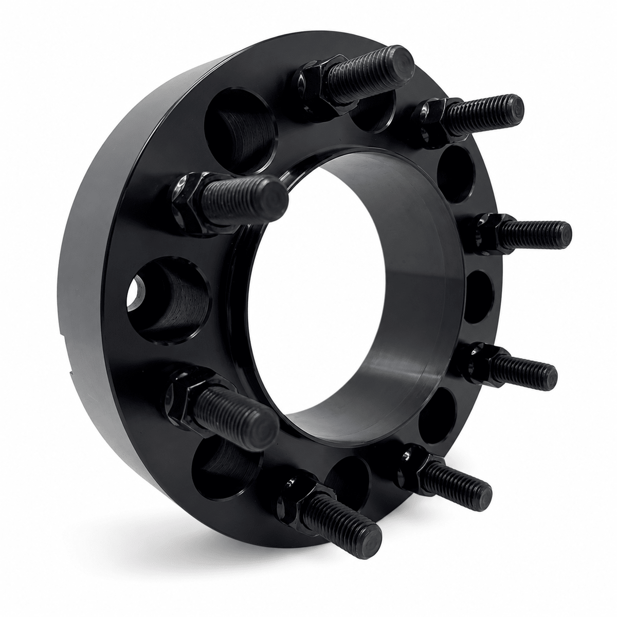 4x Hub & Wheel Centric Spacers 8x170 Ford F-250 F-350 Super Duty & Excursion 1999–2002 Non-Dually, 2" (50mm), M14x2.0 Studs & Nuts, 124.9mm Bore & Lip, Forged 6061-T6 Anodized Aluminum, 32x Free Black or Chrome Spline Spike Lug Nuts - SET Group USA