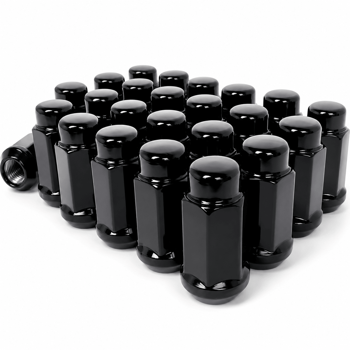 24x Black Truck Lug Nuts | 14X2.0 | Ford F-150. Navigator, Expedition 1.88'' Tall - SET Group USA