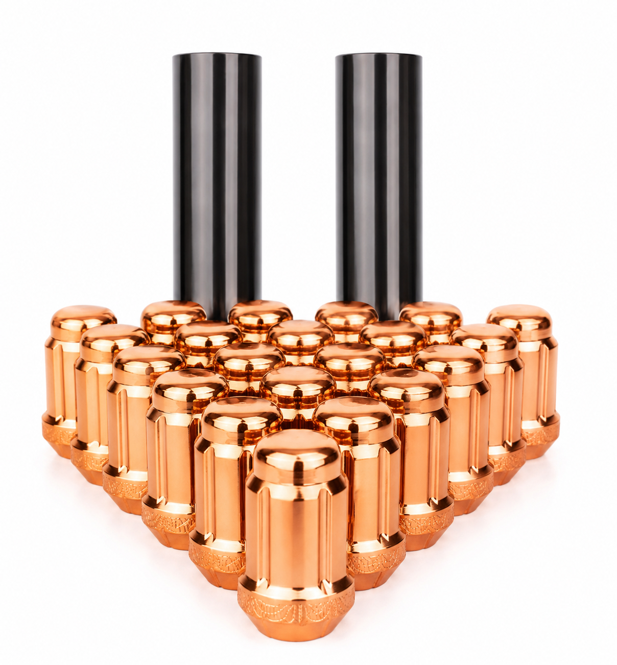 23 Orange Jeep Lug Nuts 6 Spline Tuner | 1/2"-20 | Closed End |+2 Keys 5X5 5X4.5