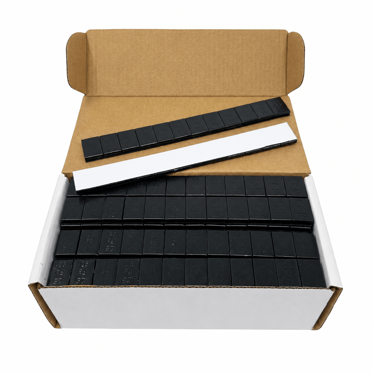 1 Box Of Black Wheel Weights | 1/4 Oz (0.25) | Stick-On Adhesive Tape | 624 Pcs - SET Group USA