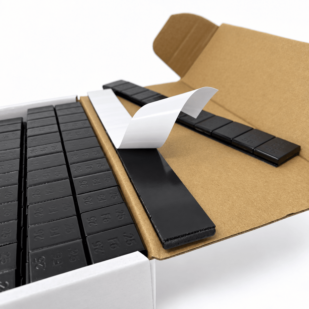1 Box Of Black Wheel Weights | 1/4 Oz (0.25) | Stick-On Adhesive Tape | 624 Pcs - SET Group USA