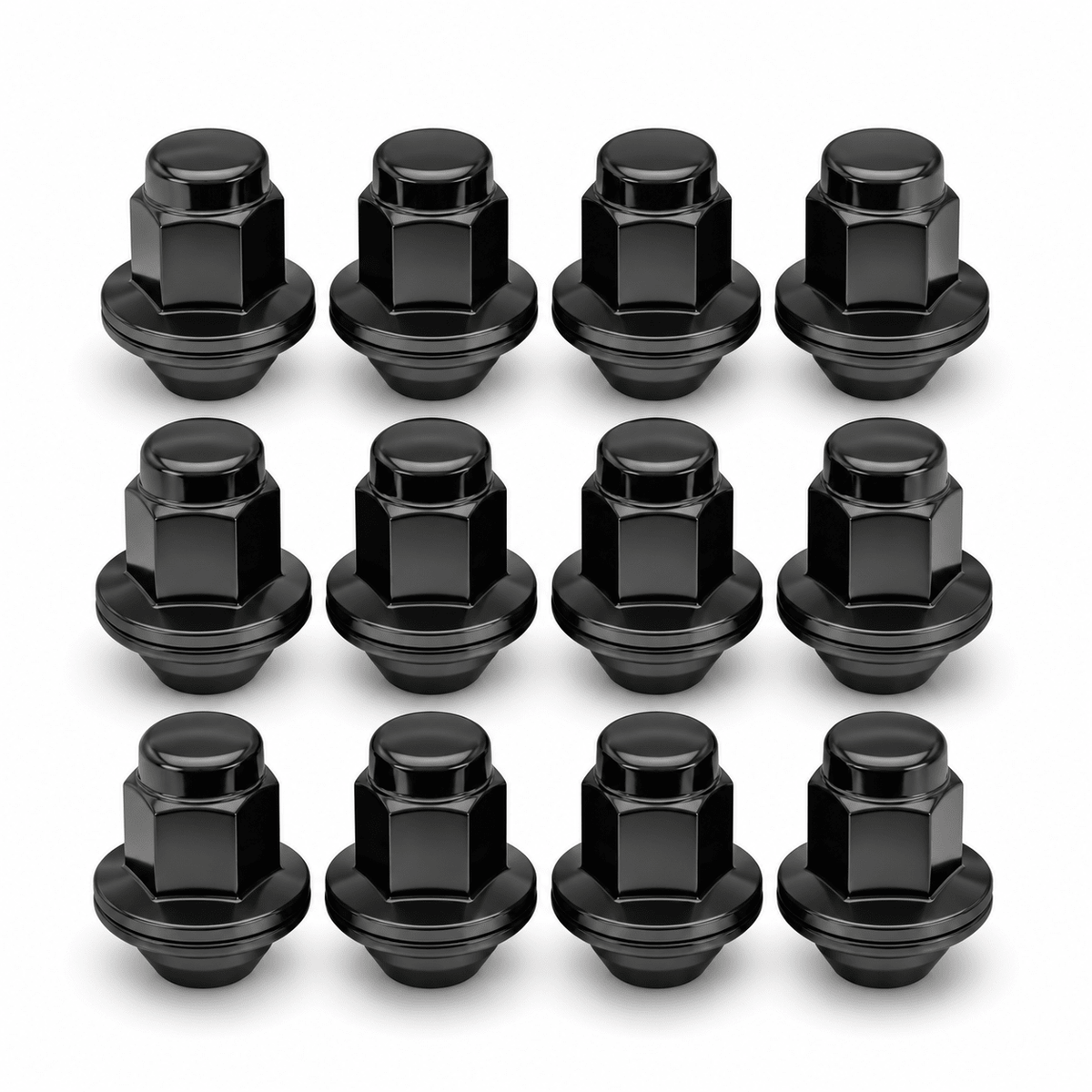 14x1.5 OEM Toyota / Lexus Style Mag Lug Nuts For Tacoma, Tundra, Land Cruiser, Sequoia, LX, GX Black Wheel Lugs With Attached Washer 14mm x 1.5 - SET Group USA