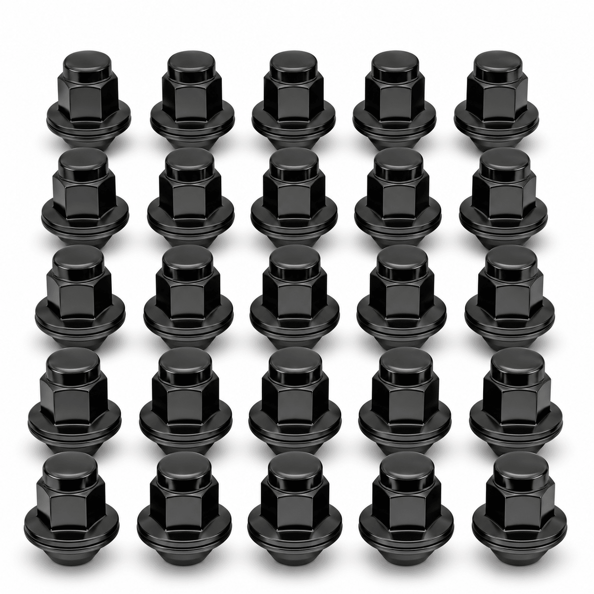 14x1.5 OEM Toyota / Lexus Style Mag Lug Nuts For Tacoma, Tundra, Land Cruiser, Sequoia, LX, GX Black Wheel Lugs With Attached Washer 14mm x 1.5 - SET Group USA