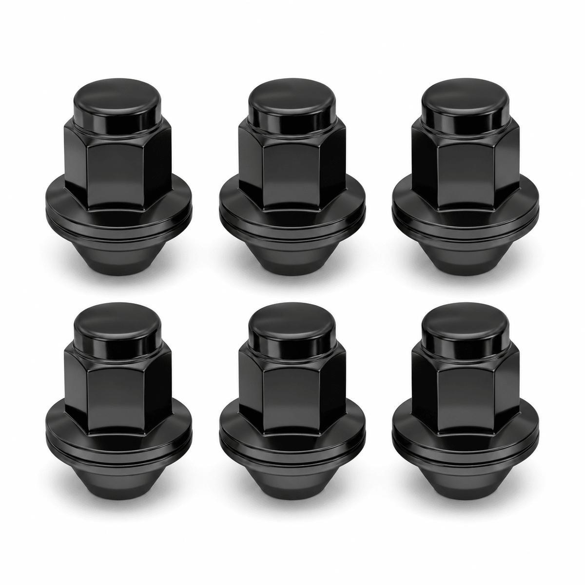 14x1.5 OEM Toyota / Lexus Style Mag Lug Nuts For Tacoma, Tundra, Land Cruiser, Sequoia, LX, GX Black Wheel Lugs With Attached Washer 14mm x 1.5 - SET Group USA