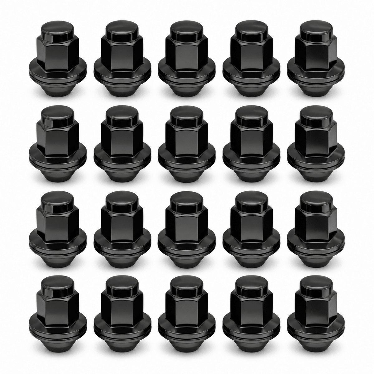 14x1.5 OEM Toyota / Lexus Style Mag Lug Nuts For Tacoma, Tundra, Land Cruiser, Sequoia, LX, GX Black Wheel Lugs With Attached Washer 14mm x 1.5 - SET Group USA