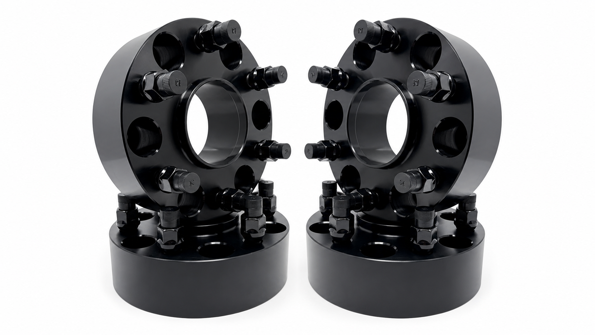 4x 6x120 Chevy Colorado GMC Canyon 2015-2023 Hub Centric Wheel Spacers | 2" Inch (50mm) | 14x1.5 Studs & Lug Nuts | 66.9mm Center Bore & Wheel Centering Lip | Forged 6061 T-6 Aerospace Grade Hard Anodized Aluminum