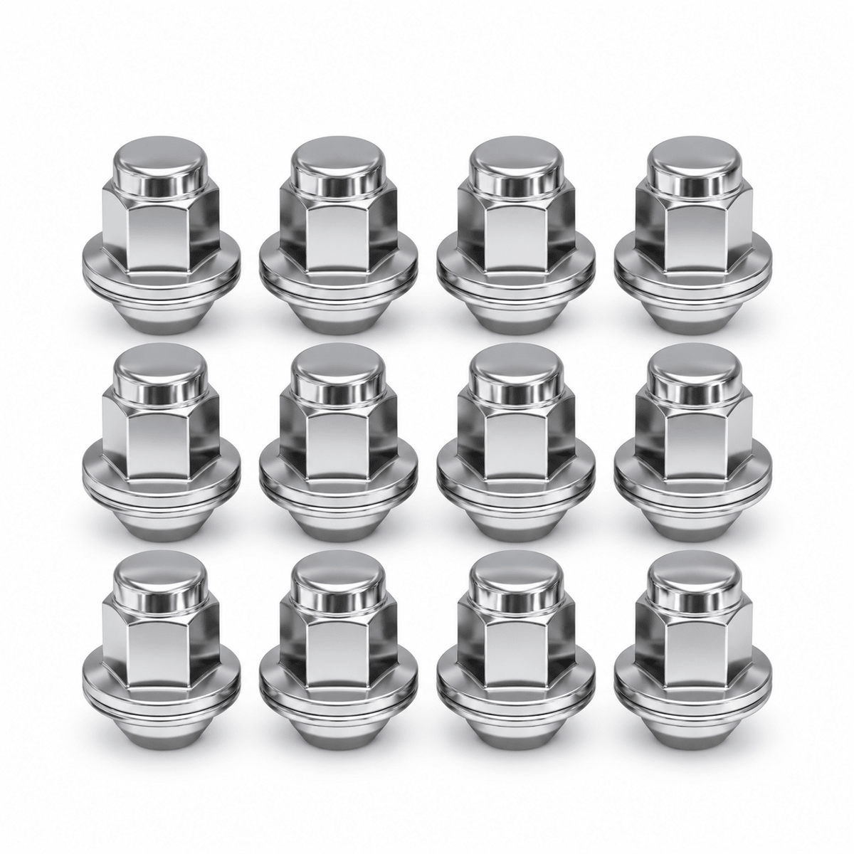 14x1.5 OEM Toyota / Lexus Style Mag Lug Nuts For Tacoma, Tundra, Land Cruiser, Sequoia, LX, GX Chrome Wheel Lugs With Attached Washer 14mm x 1.5 - SET Group USA