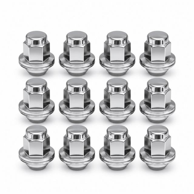 14x1.5 OEM Toyota / Lexus Style Mag Lug Nuts For Tacoma, Tundra, Land Cruiser, Sequoia, LX, GX Chrome Wheel Lugs With Attached Washer 14mm x 1.5 - SET Group USA