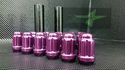 23 Purple Jeep Lug Nuts | 6 Spline Tuner | 1/2"-20 | Closed End |+Key 5X5, 5X4.5 - Set Group USA - 7