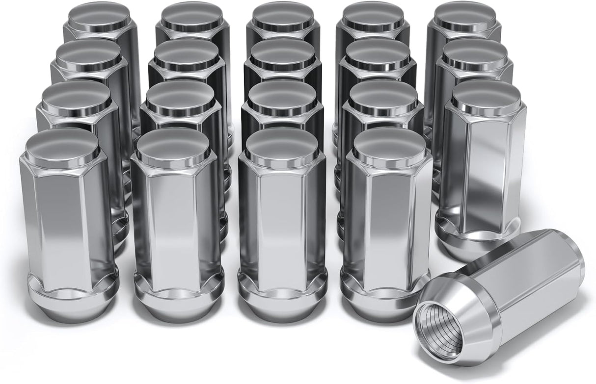 32 Chrome Truck Lug Nuts 14X1.5 | 8X6.5 | Chevy | Gmc | Cadillac | Hummer | 1.9"