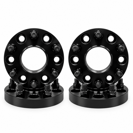 4x 6x4.5 Hub Centric Wheel Spacers | 1.25" Inch (32mm) | 12x1.25 Studs & Lug Nuts | 66.1mm Center Bore & Wheel Centering Lip | Forged 6061 T-6 Aerospace Grade Hard Anodized Aluminum - SET Group USA