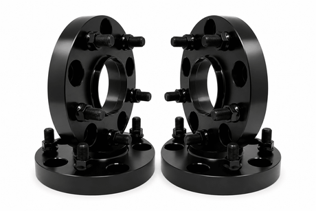4x 5x4.75 Hub Centric Wheel Spacers | 1" Inch (25mm) | 12x1.5 Studs & Lug Nuts | 70.3mm Center Bore & Wheel Centering Lip | Forged 6061 T-6 Aerospace Grade Hard Anodized Aluminum - SET Group USA