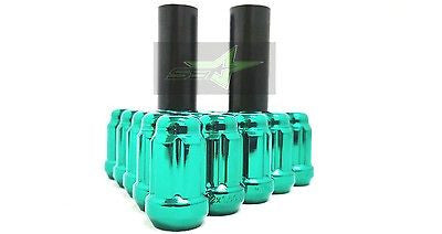 24 Green Spline Lug Nuts 1.38" + 2 Keys | 12X1.5 | Fits Toyota Aftermarket Rims - Set Group USA - 1