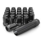 23 Matte Black Jeep Lug Nuts | 6 Spline Tuner | 1/2"-20 | Closed End |+Key 5X5
