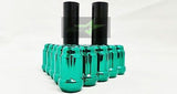 20 Green Spline Tuner Racing Lug Nuts + 1 Key | 12X1.5 | Fits Honda Acura Toyota - Set Group USA - 1