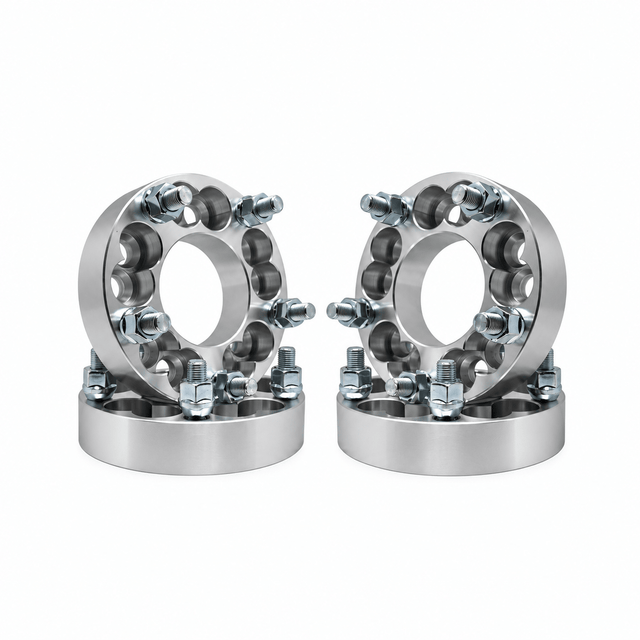 4x 5x4.5 Or 5x4.75 to 5x5.5 Wheel Adapters | 1.25" Inch Thick (32mm) | Dual Drilled Universal Fit 5x4.5 Or 5x4.75 Vehicles | 12x1.5 Studs & Lug Nuts | 74mm Center Bore | Forged 6061 T-6 Aerospace Grade Hard Anodized Aluminum - SET Group USA