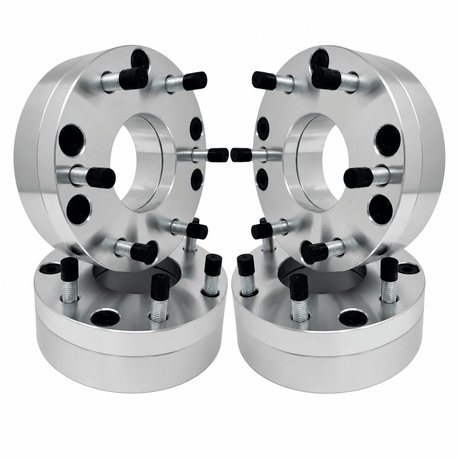 4x 5x135 to 6x135 Wheel Adapters | 2" Inch Thick (50mm) | 14x2 Studs & Lug Nuts | 87.1mm Center Bore | Forged 6061 T-6 Aerospace Grade Hard Anodized Aluminum - SET Group USA