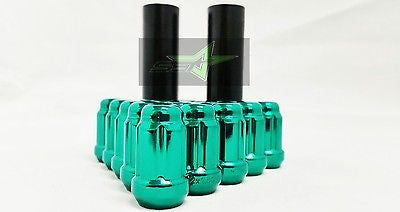 20 Green Spline Tuner Racing Lug Nuts | 12X1.5 | Fits Most Jdm Honda Acura | - Set Group USA - 1