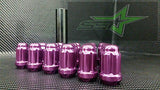 20 Purple Mustang Lug Nuts | 6 Spline Tuner | 1/2"-20 | + Key |5X4.5 Lightweight - Set Group USA - 8