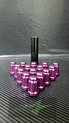 20 Purple Mustang Lug Nuts | 6 Spline Tuner | 1/2"-20 | + Key |5X4.5 Lightweight - Set Group USA - 5