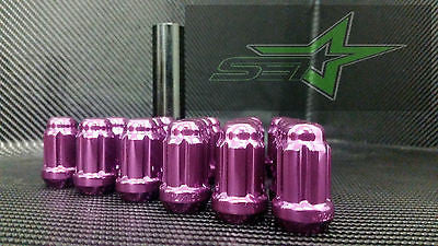 23 Purple Jeep Lug Nuts | 6 Spline Tuner | 1/2"-20 | Closed End |+Key 5X5, 5X4.5 - Set Group USA - 8