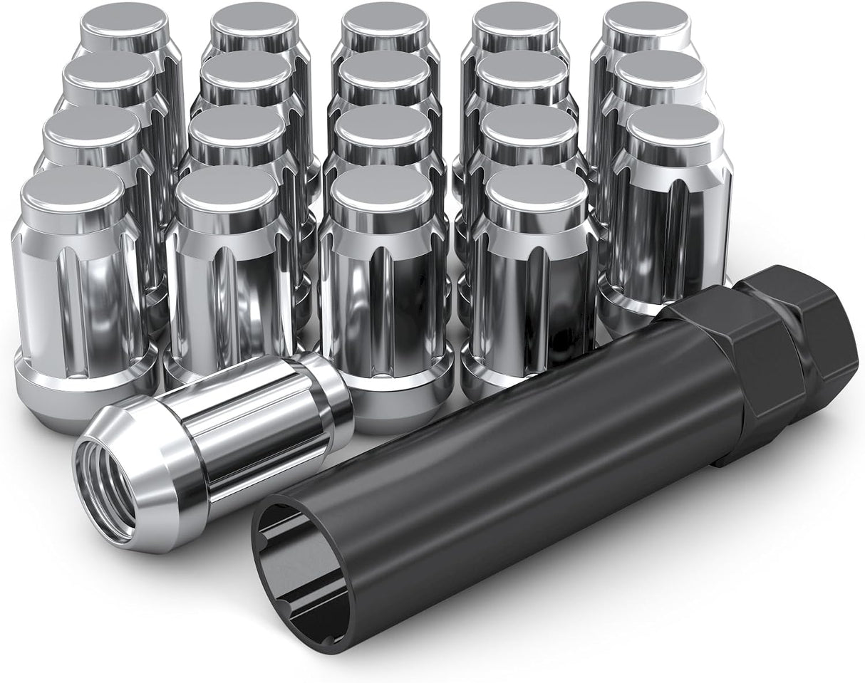 20X 6 Spline 12X1.25 Locking Security Lug Nuts 2Keys | Fits All Nissan Car Studs